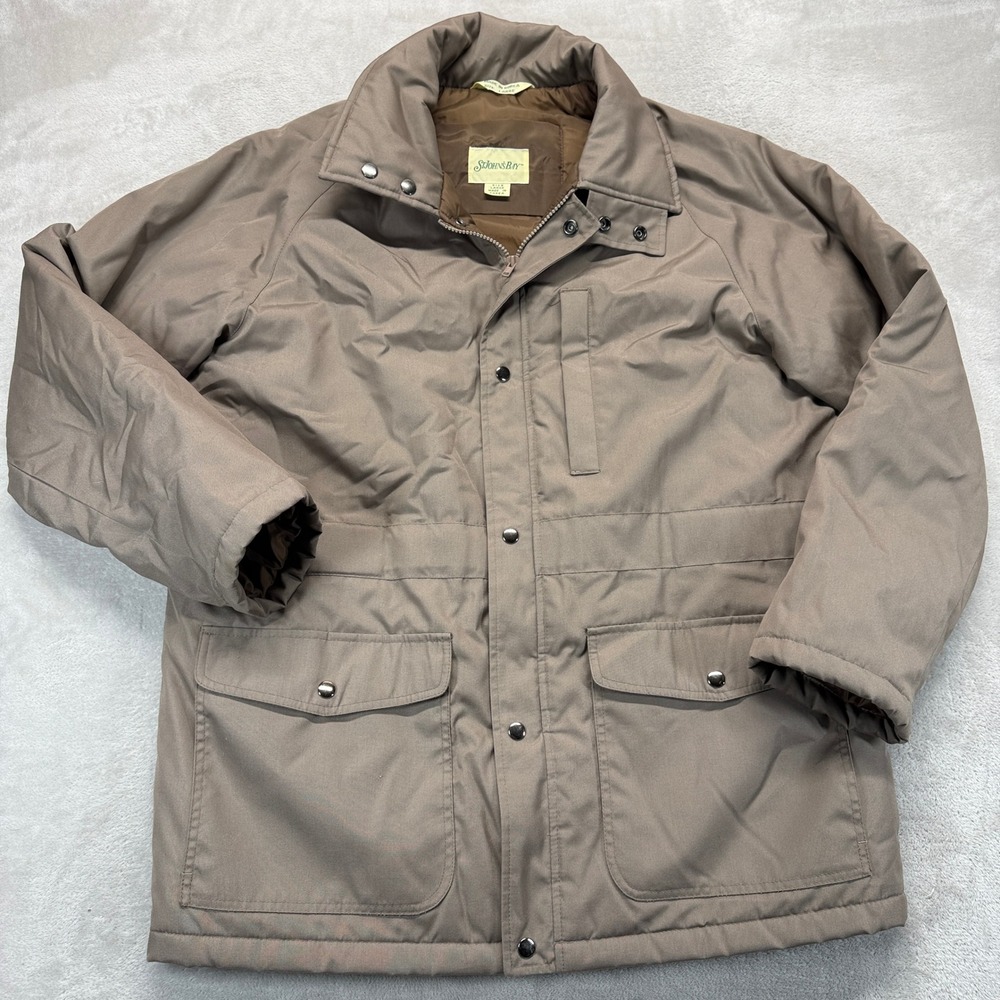 Vingage‎ St. Johns Bay Jacket Mens Large Brown Thinsulate Insulated Parka Field